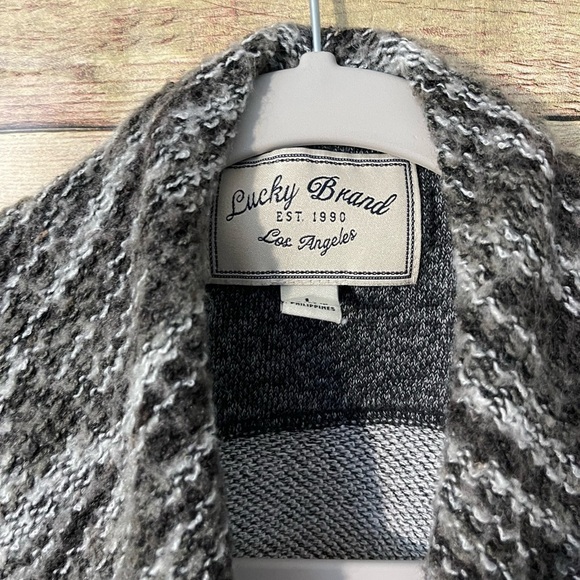 Lucky Brand Women’s Gray Draped Open Cardigan Long Sleeve Sweater Size: Large - Picture 4 of 11